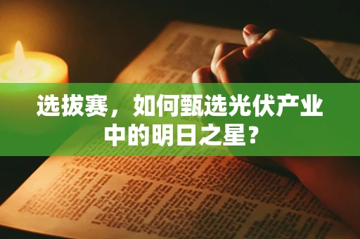 选拔赛，如何甄选光伏产业中的明日之星？
