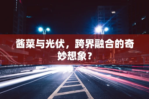 酱菜与光伏，跨界融合的奇妙想象？