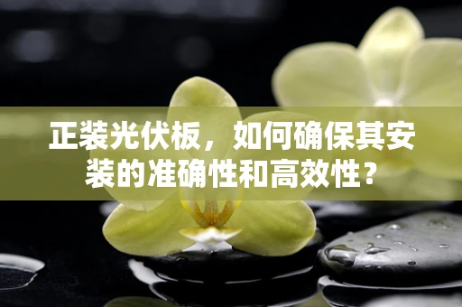 正装光伏板，如何确保其安装的准确性和高效性？