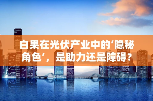 白果在光伏产业中的‘隐秘角色’，是助力还是障碍？