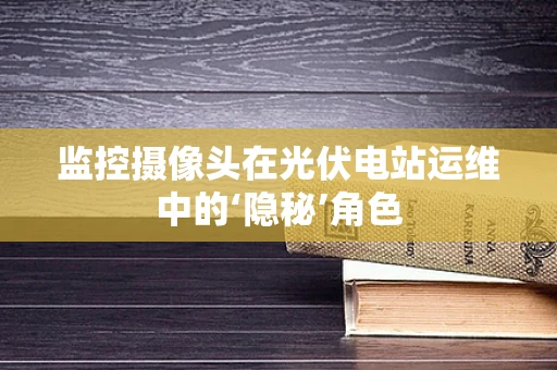 监控摄像头在光伏电站运维中的‘隐秘’角色