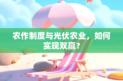 农作制度与光伏农业，如何实现双赢？