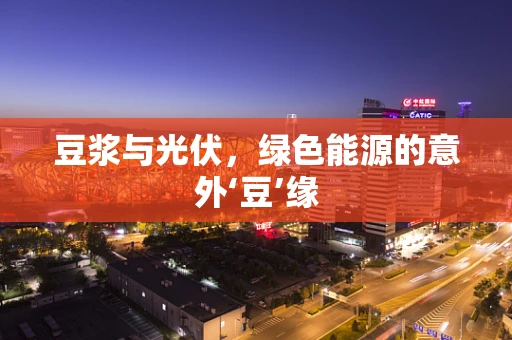 豆浆与光伏，绿色能源的意外‘豆’缘