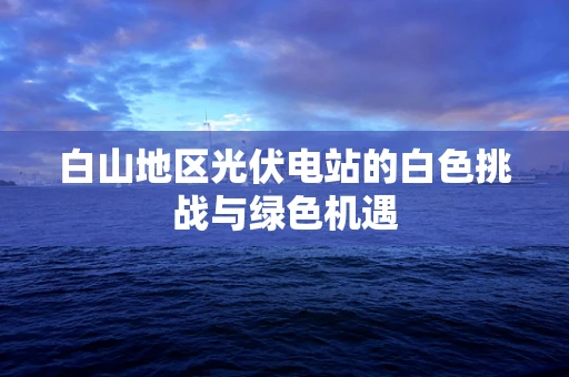 白山地区光伏电站的白色挑战与绿色机遇