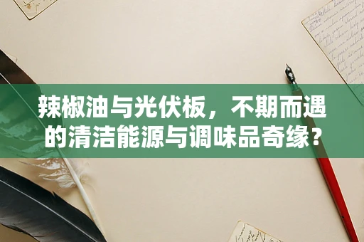辣椒油与光伏板，不期而遇的清洁能源与调味品奇缘？