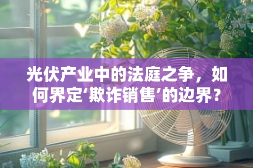 光伏产业中的法庭之争，如何界定‘欺诈销售’的边界？