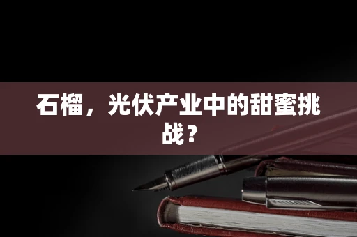 石榴，光伏产业中的甜蜜挑战？
