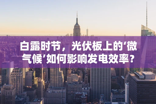 白露时节，光伏板上的‘微气候’如何影响发电效率？