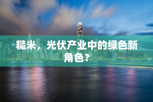 糙米，光伏产业中的绿色新角色？