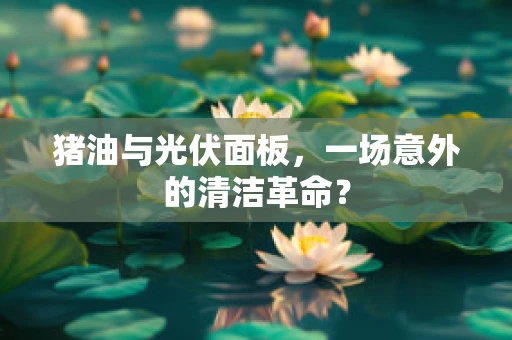 猪油与光伏面板，一场意外的清洁革命？
