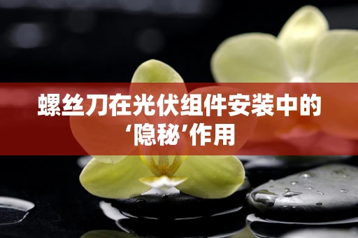 螺丝刀在光伏组件安装中的‘隐秘’作用
