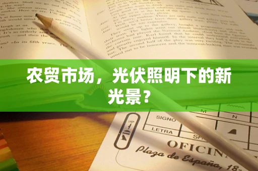 农贸市场，光伏照明下的新光景？