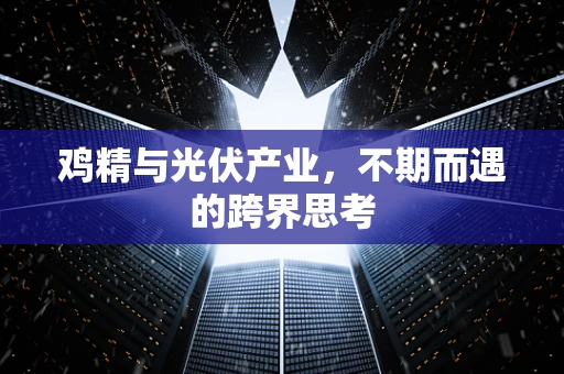 鸡精与光伏产业，不期而遇的跨界思考