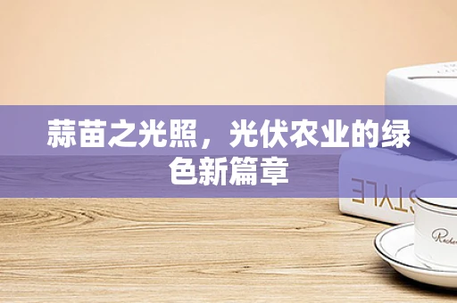 蒜苗之光照，光伏农业的绿色新篇章
