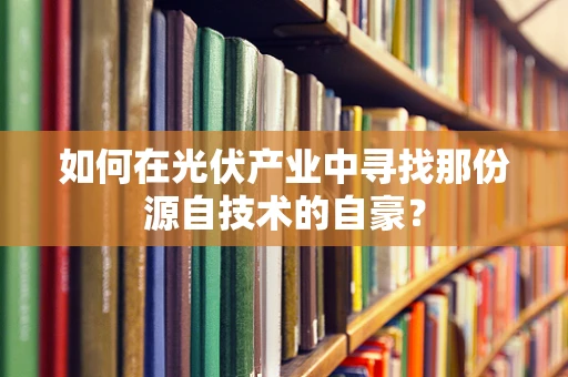 如何在光伏产业中寻找那份源自技术的自豪？