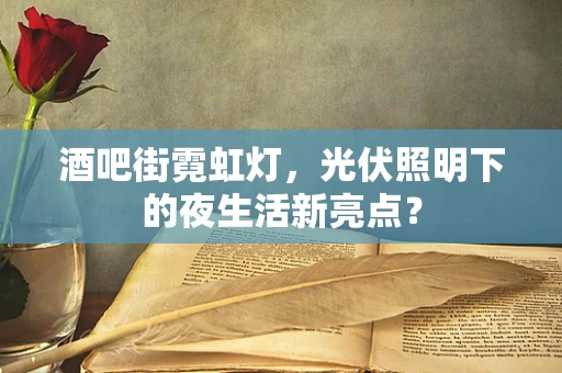 酒吧街霓虹灯，光伏照明下的夜生活新亮点？