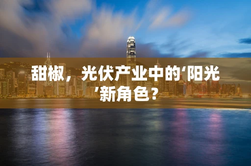 甜椒，光伏产业中的‘阳光’新角色？